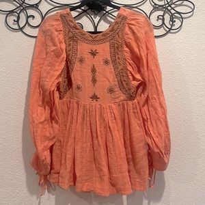 NWOT Free People Birdie Balo Embroidered Tunic Top